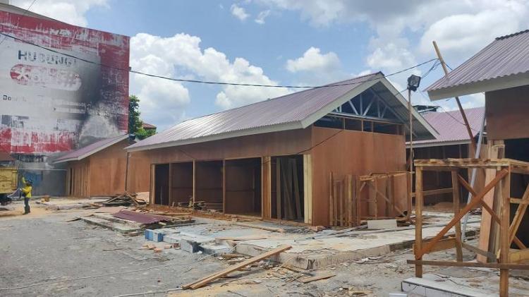 Pemko Pekanbaru Kebut Progres Pembangunan Kios Sementara Pasar Cik Puan