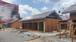 Pemko Pekanbaru Kebut Progres Pembangunan Kios Sementara Pasar Cik Puan