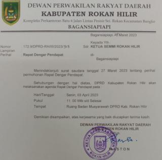 Ketua DPRD Rohil Agendakan RDP dengan AMRB Minggu Depan
