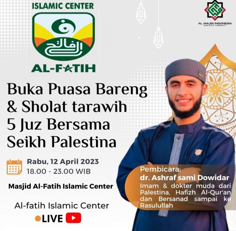 Syekh dari Palestina Sampaikan Tausyiah di Masjid Islamic Center Al Fatih
