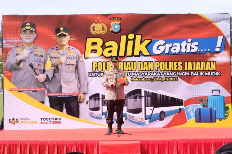 Lepas Mudik Balik, Kapolda Riau : Kita Antar Hingga Ke Daerah Asalnya Kembali