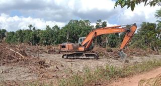 Buka Lahan Kebun Dikawasan Hutan Lindun, Warga Dendang  Gunakan Alat Berat 