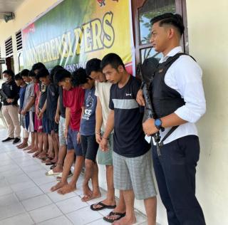 Dua Buron,Polres Bengkalis Amankan 10 Maling Kabel objek Vital PHR di Duri
