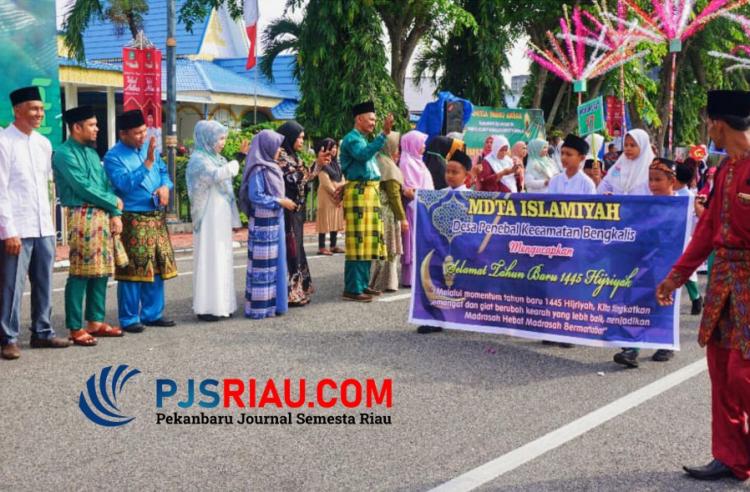 Meriahkan Tahun Baru Islam 1445 Hijriah, KKG MDTA Dan Ribuan Pelajar Dari 58 MDTA Gelar Pawai Akbar 