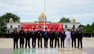 Bupati Rohil Afrizal Sintong dan Wabup Hadiri Upacara Peringatan HUT Bhayangkara ke-77 
