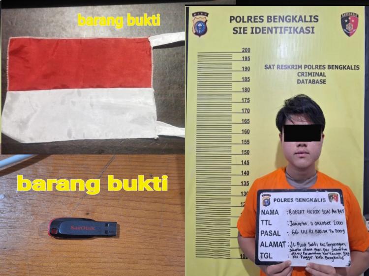 Menghina Lambang Negara, RHS Sudah Diamankan Satreskrim Polres Bengkalis