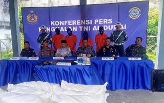 Lanal Dumai Gagalkan Penyeludupan 150 Karung Barang Bekas Diduga Impor dari Singapura