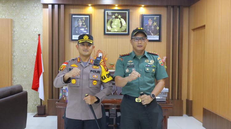 Kolaborasi Antara Kepolisian dan Militer, Kapolres Satyo Bimo Anggoro Sambut Kunjungan Dandim 0303 Bengkalis