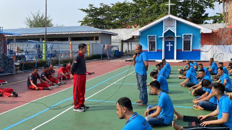 Senam Pagi Serta Doa Bersama Cipta Kondisi Aman dan Kondusif Lapas Kelas IIA Bengkalis