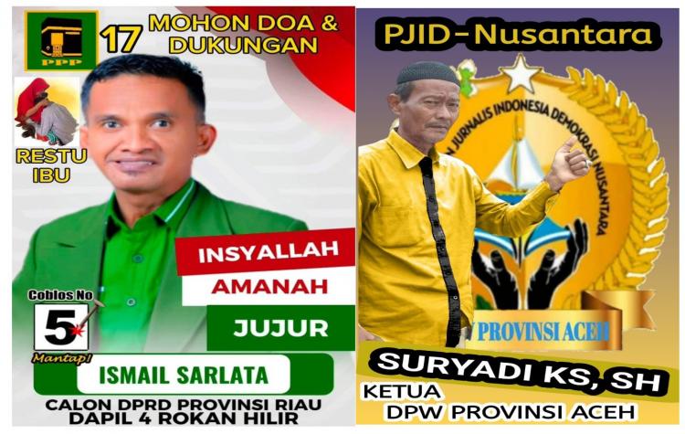 Majunya Ismail Sarlata Caleg DPRD Riau, Suryadi Memohon Doa dan Dukungan Suara dari Pers, Guru dan Masyarakat Rohil