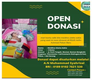 Balita Pengidap Paru-Paru di Desa Muntai Kecamatan Bantan Butuh Open Donasi