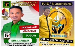 Majunya Ismail Sarlata Caleg DPRD Riau, Suryadi Memohon Doa dan Dukungan Suara dari Pers, Guru dan Masyarakat Rohil
