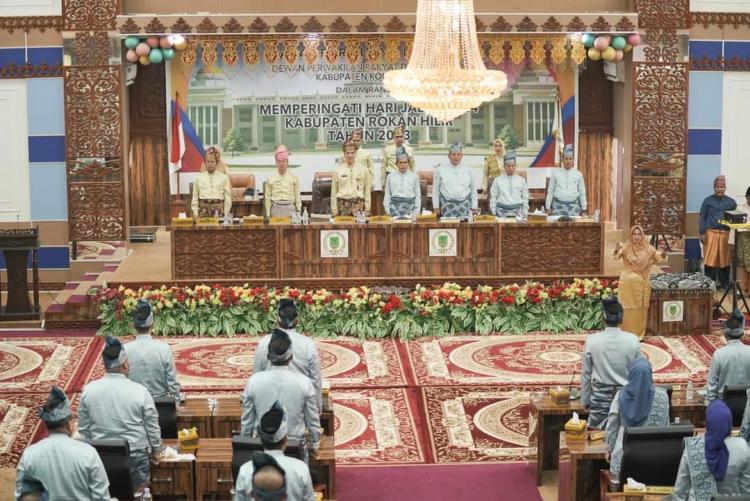 DPRD dan Pemkab Rohil Gelar Paripurna Istimewa HUT Rohil ke 24 dengan Tema Rokan Hilir Handa
