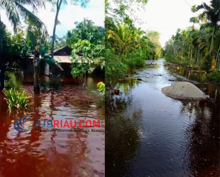 Akibat Diguyur Hujan Sejak Subuh, Puluhan Rumah Warga Dusun Sei Buyung Desa Kembung Luar