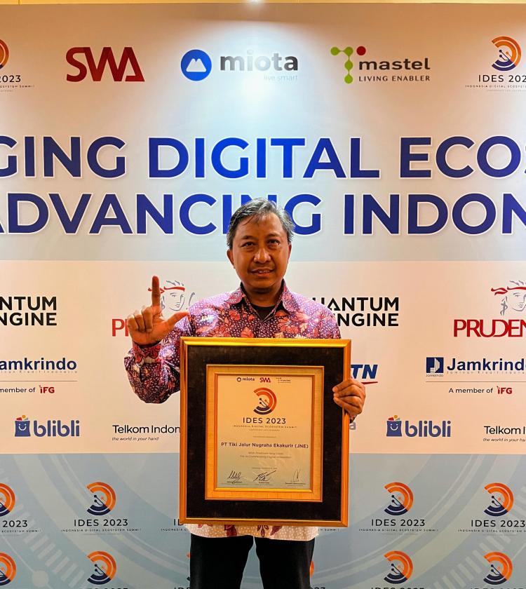JNE Raih Penghargaan Inovasi Digital dari Indonesia Digital Ecosystem Summit 2023