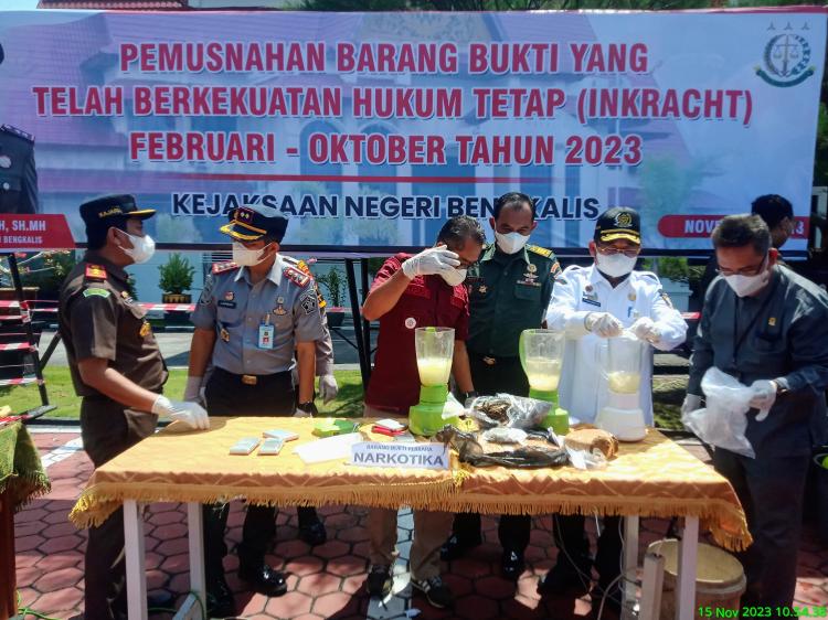 189 Perkara Sudah Inkracht,  Musnahkan Barang Bukti di Kejaksaan Negeri Bangkalis