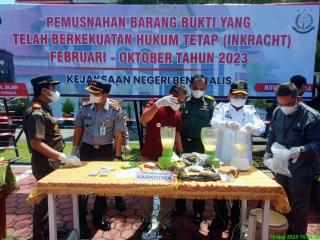 189 Perkara Sudah Inkracht,  Musnahkan Barang Bukti di Kejaksaan Negeri Bangkalis