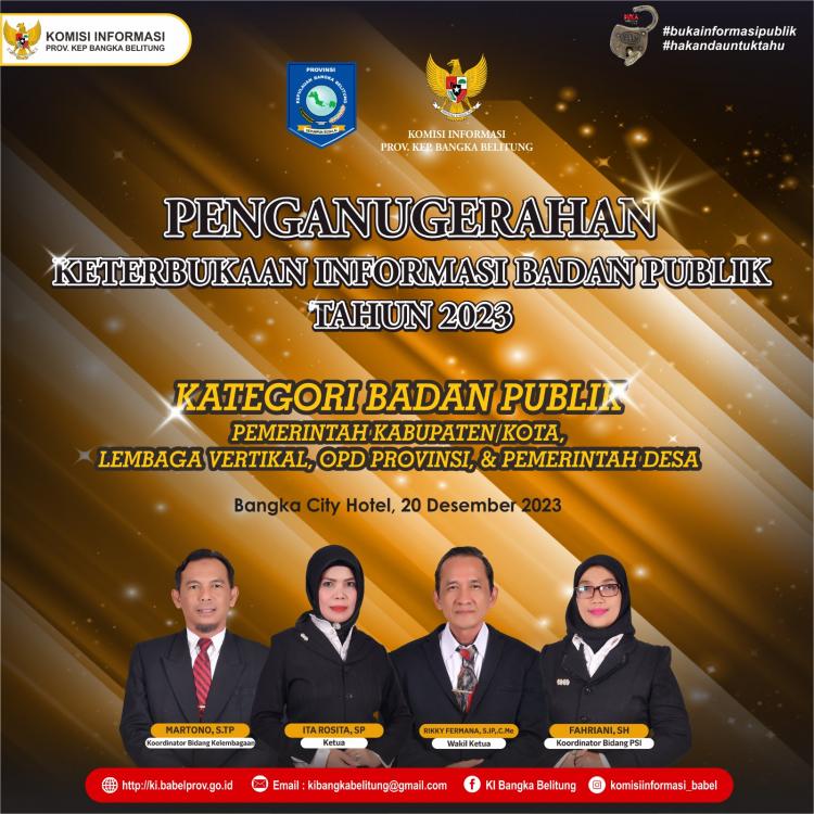 Melangkah Menuju Transparansi, Apresiasi KI Babel di Acara Penganugerahan KIP 2023