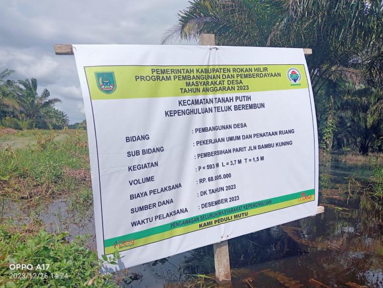 Lapor Pak Bupati, PJ Teluk Berembun Diduga Mark Up Dana Kepenghuluan