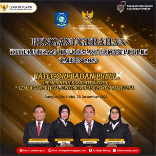 Melangkah Menuju Transparansi, Apresiasi KI Babel di Acara Penganugerahan KIP 2023