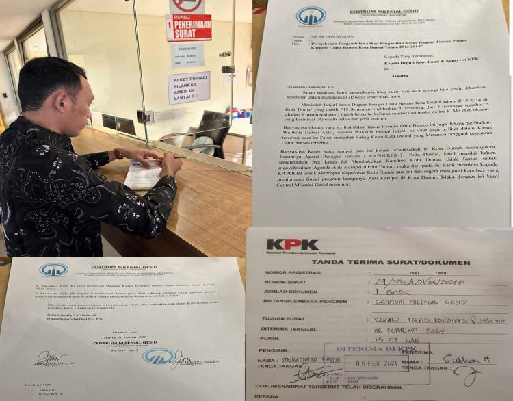 CMG Resmi Laporkan Dugaan Tindak Pidana Korupsi Bansos Dumai ke KPK