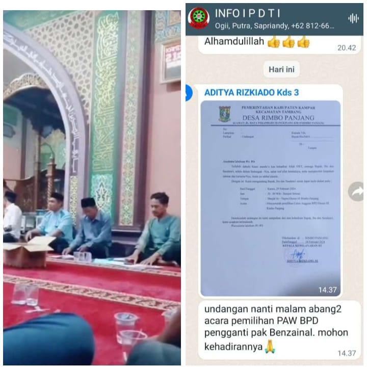 Pemilihan Anggota BPD Rimbo Panjang Bertentangan Dengan Perda, Pemuda dan Tokoh Masyarakat Akan Demo
