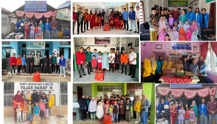 Peduli Jelang Ramadhan, Gabungan Mahasiswa di Pekanbaru Lakukan Baksos