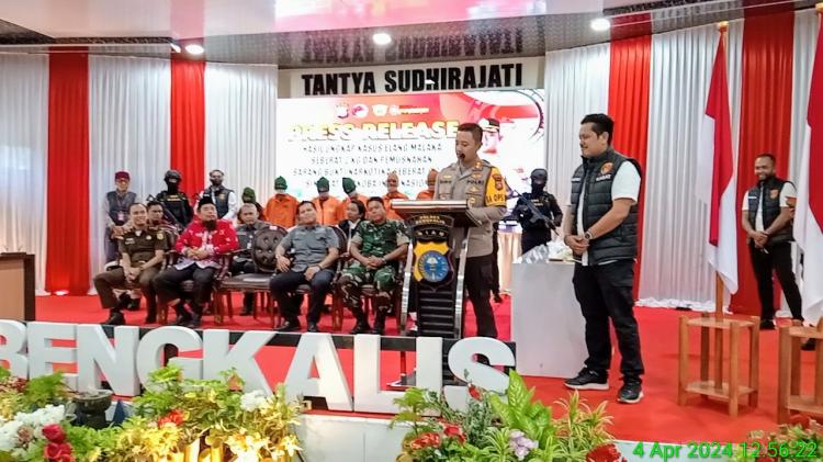 Sindikat Narkoba Internasional, Polres Bengkalis Berhasil Ungkap 2 Kg Sabu dan Langsung Musnahkan BB