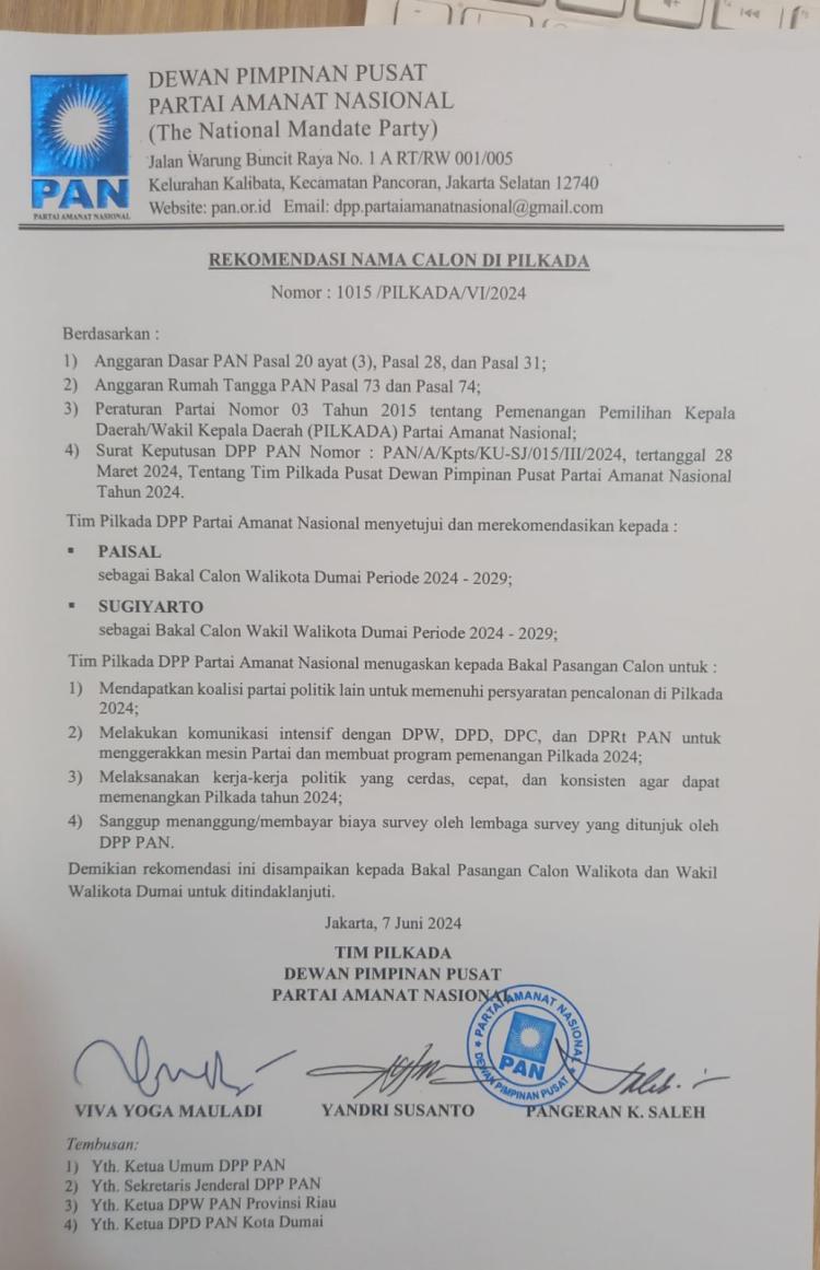 Tunggu Hasil Survey, Eka Buana Putra; Terkejut dengan Beredarnya Rekomendasi PAN Terkait Pasangan Paisal-Sugiyarto