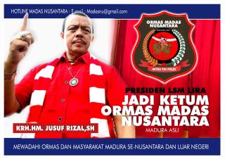 Presiden LSM LIRA, HM Jusuf Rizal Secara Aklamasi Pimpin Ormas Madas Nusantara 2024-2029