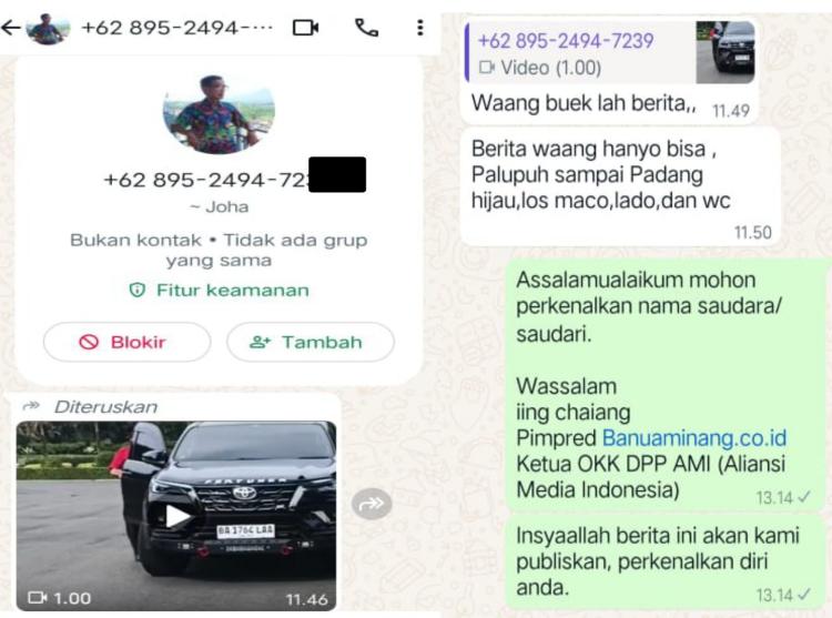 Siapakah Orang yang Sering Mengirimi Pesan Kepada Banuaminang.co.id Dengan Nomor yang Berbeda?