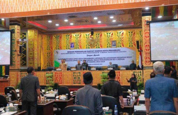 DPRD Pekanbaru Gelar Rapat Paripurna Laporan Kegiatan Reses Masa Persidangan ke-2 Tahun 2023-2024