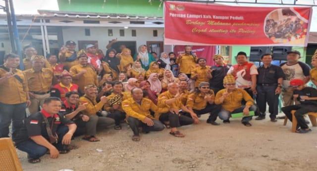 Kampanye Cegah Stunting dan Milad ke-4 DPD Permas Lampri Kampar Bagikan 500 Makanan Pendamping