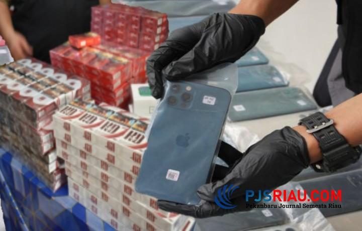 Melalui Kapal Ro-Ro Rute Batam-Sei Pakning, Ribuan Rokok Ilegal dan 109 Unit Smartphone di Gagalkan Bea Cukai Riau