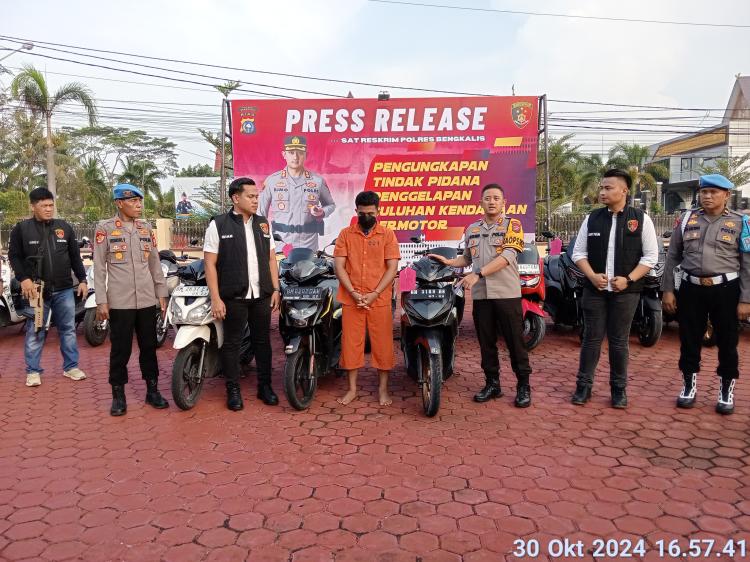 Satreskrim Polres Bengkalis Berhasil Ungkap Penggelapan 22 Unit Sepeda Motor Berbagai Merek