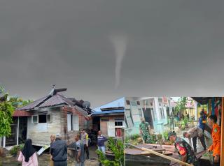 Dua Kelurahan di Bengkalis Diterjang Angin Puting Beliung
