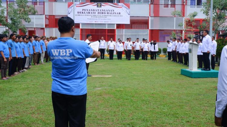 Lapas Narkotika Pangkalpinang Deklarasikan Zero Halinar, Komitmen Wujudkan Bebas Narkoba dan Pungli