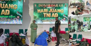 Peringati Hari Juang TNI AD Ke- 79, Kodim 0322/Siak Giat Donor Darah