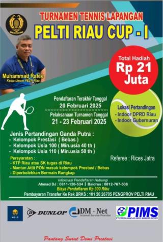 PELTI Gelar Turnamen Tennis Riau Cup 1 Dengan Total Hadiah Rp 21 Juta