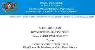 Langgar PD PRT, Tiga Anggota PWI Riau Diberi Sanksi Pemberhentian Penuh