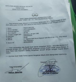 Polresta Terima Laporan LBPH-NU Riau Terkait Lelang Angkutan Sampah DLHK Pekanbaru 