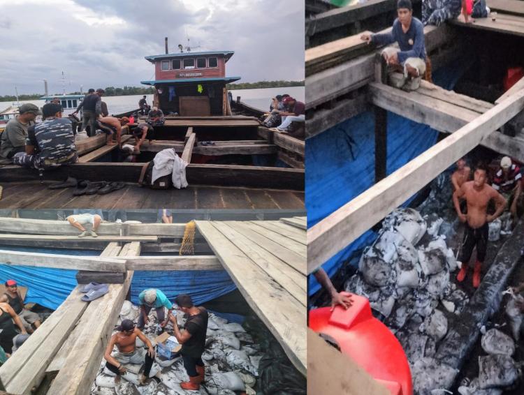 Muatan Timah Ilegal Gagal Ditarik, Lanal Babel Pindahkan BB ke Kapal Ikan