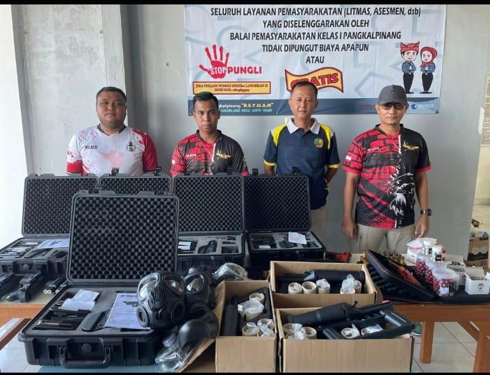 Jaga Ketertiban dan Keamanan, Lapas Narkotika Pangkalpinang Lakukan Pemeriksaan Rutin Senjata Api