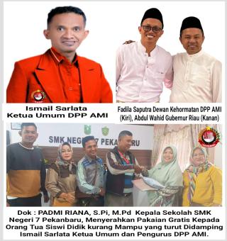 Penuhi Hak Siswi Didik Tak Mampu, DPP AMI Ucapkan Terimakasih Gubernur Riau dan Fadila Saputra