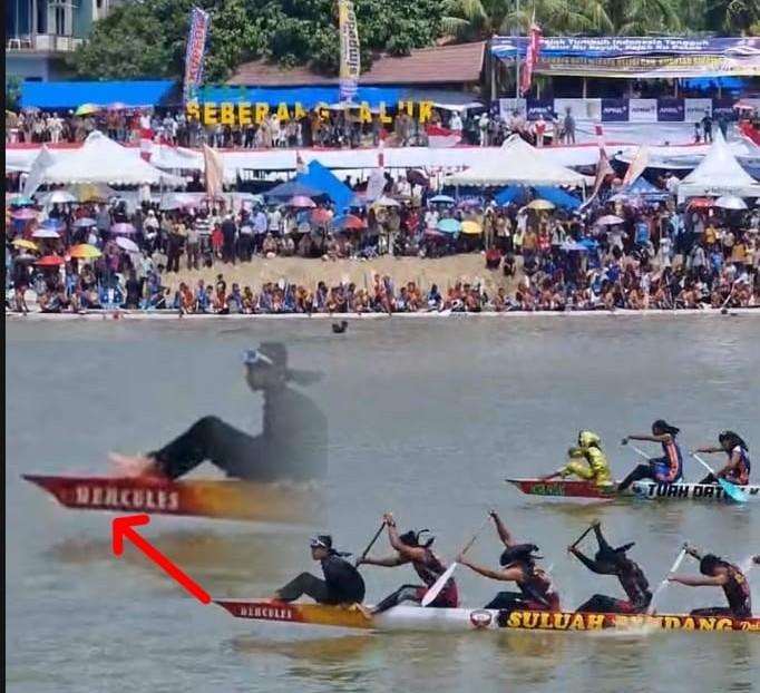 Menyita Ribuan Mata di Tribun Penonton, Nama Hercules Tertangkap Kamera di Ujung Pacu Jalur Tepian Narosa