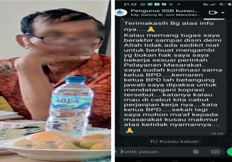 Camat Tolak Tanda Tangan, Ketua BPD Kusau Makmur Terseret Dugaan Kolusi PT ATS