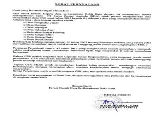 8 Desa di Bengkalis Tak Pernah Dapat CSR, PT Surya Dumai Agrindo Diduga Ingkar Janji
