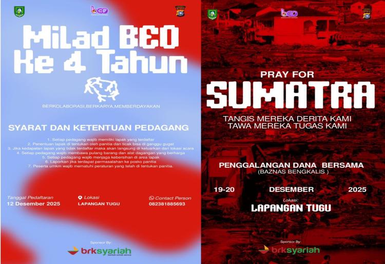 Kolaborasi Kreatif dan Aksi Kemanusiaan Warnai Milad Ke-4 BEO di Lapangan Tugu Bengkalis