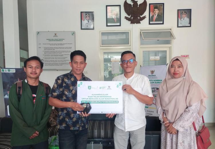Dari Bazar UMKM untuk Kemanusiaan: FW-RPG & Dema ISNJ Serahkan Donasi ke Baznas Bengkalis