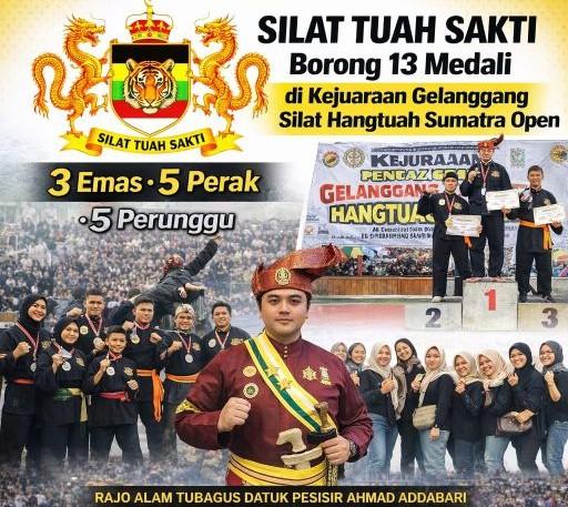 SILAT TUAH SAKTI Menggema di Sumatra Open, 13 Medali Angkat Marwah Budaya